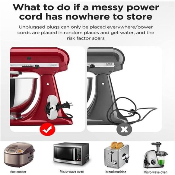 Cord Organizer for Kitchen Appliances Cord Organizer Winder Wrapper Holder 6Pcs - Picture 5 of 7